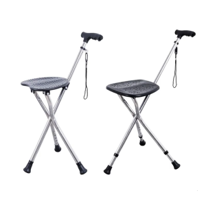 Di động đi bộ Gậy ghế với tích hợp LED pules3 Chân Trọng lượng nhẹ gậy gấp cho hoạt động ngoài trời