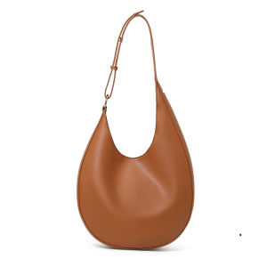 AIDRANI Genuine leather cowhide design sense irregular crescent moon womens single shoulder armpit cross-body semi-circle bag
