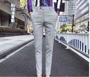 [HCM]Quần Tây Âu Màu Xám Caro Ống Côn