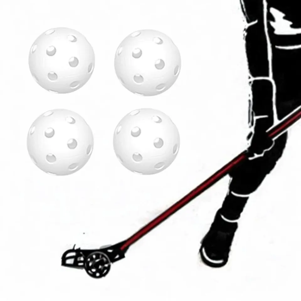 Il Motivo Delle Palline Da Floorball Colorate Illustrazione Vettoriale - 2