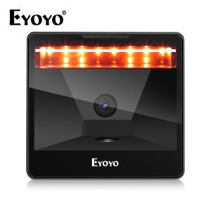 [🔥Hands free &Fast scanning & fast delivery🔥]Eyoyo Big Desktop Barcode Scanner Omnidirectional Hands-Free Wired USB Barcode Reader 1D QR 2D Screen Barcodes Scanning Platform Scanner Well Work for Supermarket Library Retail Mall