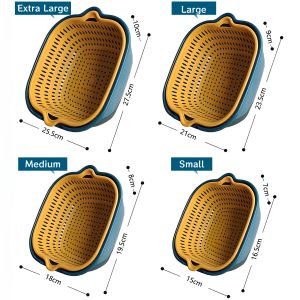 8PCS Draining Basket SetMulti-functional For Fruits And VegetablesDouble-layer Vegetable Washing BasketFruit Basket