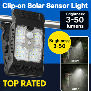 [Clip Anywhere] Solar Sensor Outdoor Clip Light Outdoor Waterproof Solar Powered Lamp Led Wall Light