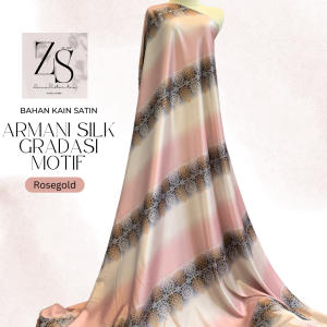 Bahan Kain Satin Armany Silk Silky Gradasi Motif Bahan Dress Gamis Bridesmaids