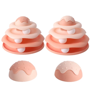 Cat Tower Ball Pet Turntable Round Track Toy Spinning Ball Cat Teaser Interactive Toy Kucing Mainan