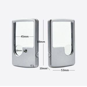 Portable double-mirror business card magnifying glass Optical lens rectangular resin ultra-thin acrylic card business card magnifying glass