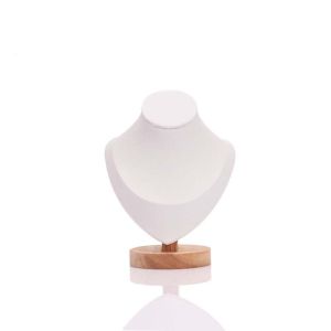 PRIMEPICKGLOBAL Suede Jewelry Storage Rack 3D Wooden Display Model Show Necklace Display Rack Necklace
