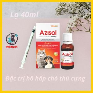 Azisol bột pha uống dùng cho chó mèo nhiễm khuẩn hô hấp tiêu hóa lọ 20ml -Medipet