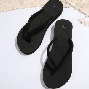 Low-Heel Flip-Flops For Women 2026 Summer New Style Simple And Comfortable Flip-Flop Beach Sandals