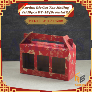 DT-15 Kardus Die Cut Tas Jinjing Isi 3 Toples Jar 250 ml Isi 10 Pcs Amaris Packaging