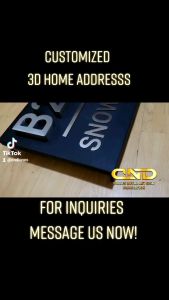3D Home address stainless plate