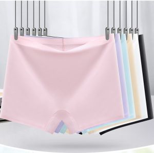 LANTUS 6 màu sắc phụ nữ làm mát mùa hè lụa băng an toàn Quần lót chống tiếp xúc giữa eo một mảnh phẳng góc quần lót thoáng khí nhẹ da mềm mại thân thiện với đồ lót
