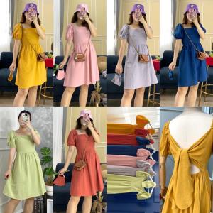 2069 JK RIBBON LINEN DRESS