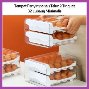 Tempat Telur 2 Tingkat Egg Storage Box Organizer / Rak Telur 2 Susun Kotak Telur serbaguna - FR GALLERY
