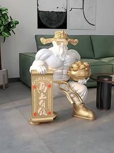 Muscle God of Wealth Large-Scale Floor Decoration Shop Front Desk Decoration Gym Decoration Opening Gift