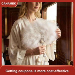 【CANAMEK】 Đà Điểu Fan Gothic Lolita Vòng Thiết Kế Vàng Hollow Xử Lý Thanh Lịch Tay Fan Cho Trang Phục Sân Khấu Hiệu Suất