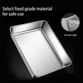 Stainless Steel fresh-Keeping Box With lid Refrigerator Storage Box Steamed fish Grilled Fish  Dish fruit Plate保鲜盒冰箱收纳盒. 