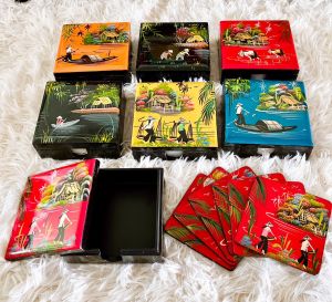 Hộp Lót ly cao cấp Thanh Bình Lê họa tiết đẹp mắt nhiều họa tiết