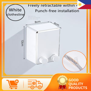 HOL Cushy life Telescopic Clothesline Indoor Outdoor Balcony Stainless Steel Wire Drying Rack Hole