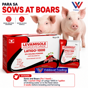 1 box (24 sachets) x 10g Latigo 1000 10% Soluble Powder