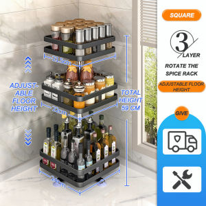 Luxe Rotating Condiments Organizer Kitchen Spice Rack Sauce Rack Condiment Rack Spin Storage Shelf Seasoning Storage