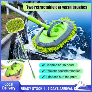 Car Wash Mop Car Brush Cleaner Wash Brushes Telescopic Microfiber Cloth Deataling Wax Duster Wash Mop Water Adjustable Long Handle Cleaning Mop Washing Brush Tool Roof Window Cleaning Berus Cuci Kereta Motosikal