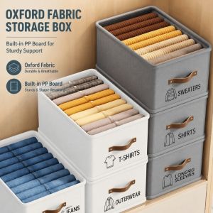 INNEWIN Thickened Storage Box Large Capacity Oxford Cloth Drawer Organizer Convenient Foldable Clothes Storage Organizer Wardrobe Use