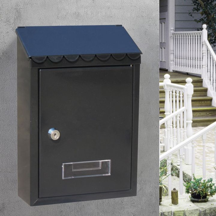 Outdoor Lockable Metal Mailboxes Wall Mounted Mail Box Bucket Post ...