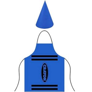 CRUSHES Funny Crayon Themed Gnome Set Fancy Dress Colorful Work Apron  Cleaning Crayon Apron World Book Day Costumes Adults