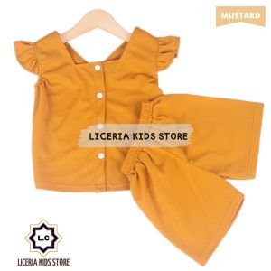 LICERIA - Setelan Anak Lopika Anak Perempuan / Set Lopika Balita Perempuan Ruffle & Celana Hotpant Harga Termurah usia 1-3 thn