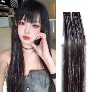 DOHOHO Fairy Hair Clip in Hair Extensions Highlights Clip Colored Hair Tinsel Fashion Shiny Wig Hairpieces Girls