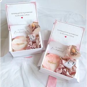 Customised Personalised Astrid Marble Coaster Petite Gift Set Bridesmaid Wedding Birthday Custom