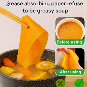 100/200 Pcs One-Time Use Soup Oil-Absorbing Paper Non-Toxic Fried Oil Filter Baking Paper Oven Paper