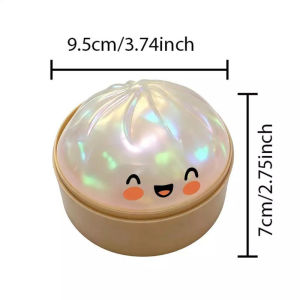 Glitter Dumplings Stress Relief Toy Cute Steamed Bun Toy with Steamer Box Fidget Toy Sensory Squeeze Toy