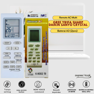 Remot  Remote AC GREE Multi Universal Sharp Daikin Crystal Sanyo YB1FA Type K-8002TR