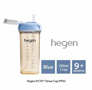 แก้วหัดดื่มขวดน้ำ Hegen แก้วมีหลอดสำหรับเด็ก PPSU สำหรับเด็กวัยหัดเดิน11ออนซ์/330มล.