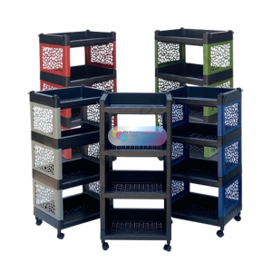 Rak Plastik Susun 4 Serbaguna Aesthetic Portable