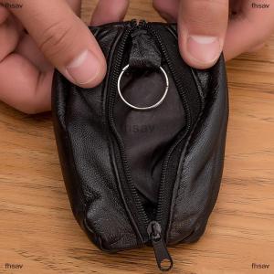 [COD] fhsav Men Key Case Leather Wallets Coin Purse Soft Zipper Bag Keychain Cover For Money Pocket Thin Wallets Ring Pouch Card Purse