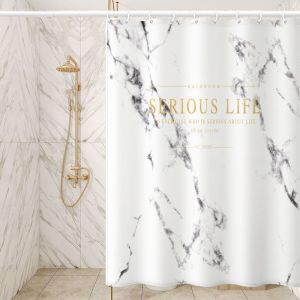 Waterproof Shower Curtain Sliding Shower Screen Panel Bathroom Shower Curtain Screen Panel Nordic Ins Marbling Quality Assurance Waterproof Shower Curtain Sliding Shower Screen Panel