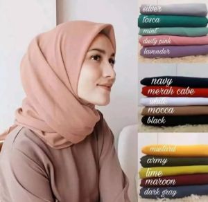HIJAB SEGI EMPAT BELLA SQUARE POLOS PREMIUM DOUBLE HYCON