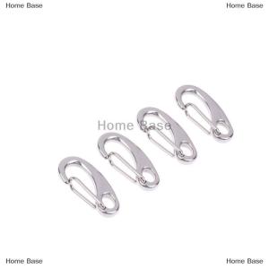 [COD] Home Base 4Pcs Egg Shape Spring Snap Hooks Stainless Steel Multifunctional Hiking Camping Belt Carabiner Quick Release Hook