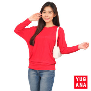 YUGANA - MALYA Kaos Oversize Wanita Batwing Lengan Panjang
