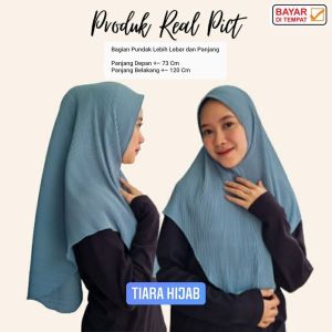 TiaraHijab2 - Kerudung Bergo Maryam Plisket Full Pleated Bahan Ceruty Babydoll Premium Bergo Tanpa Tali Bergo Murah