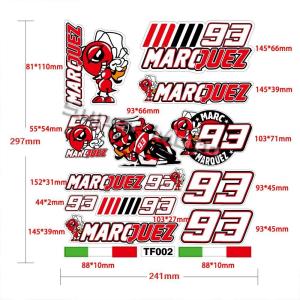 Racing Sports Sponsor Sticker Motorcycle Modified Helmet Lens HONDA MOTOGP Team No. 93 Marquez Driver Motorcycle Reflective Sticker Waterproof