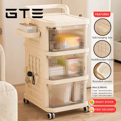 GTE Trolley Hand-movable Multilayer Drawer Style Storage Rack For Snacks And Baby Products Storage Drawer With Wheels - Fulfilled by GTE SHOP