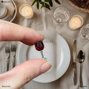 [COD] Bsuimki 1 Bộ mô hình mô phỏng nhà bếp búp bê thu nhỏ Nhà búp bê quy mô 1:12 Bộ bít tết rượu vang nhỏ phụ kiện trang trí nhà