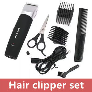 Rechargeable Hair Trimmer with Accessories Set (Black) Hair razor
