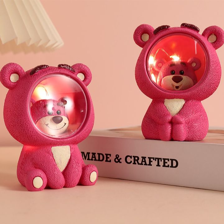 AFANGLO Star Night Lights Strawberry Bear Lamp LED Cartoon Desktop ...