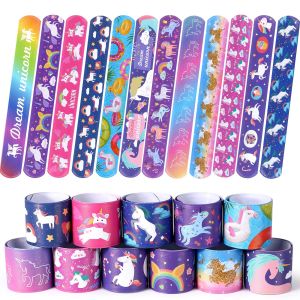 48 Pcs Unicorn Slap Bracelets for Kids Girls Snap Bracelet Bands Unicorn Toys Party Favors Decoration Classroom Prize Gifts