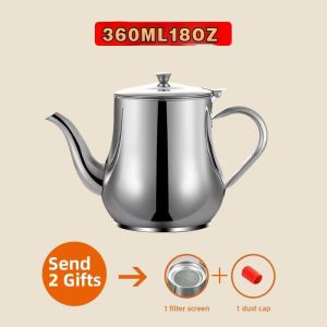 750/1.2ML Stainless Steel Oil Canister with Filter Oil Filter Kitchen Kettle Oil Storage Bottle